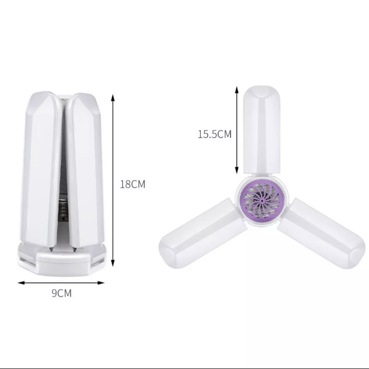Đèn led 3 cánh quạt bắt muỗi 45w sáng trắng