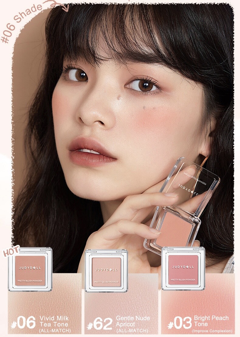 Phấn Má Hồng Judydoll Đơn Sắc Matte Shimmer Cheek 2g