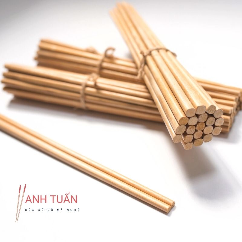 [Rẻ vô địch] Bộ 100 đôi đũa ăn cơm gỗ CĂM LIÊN, đũa đẹp tự nhiên không hoá chất, không cong vênh, chống mốc, kháng khuẩn