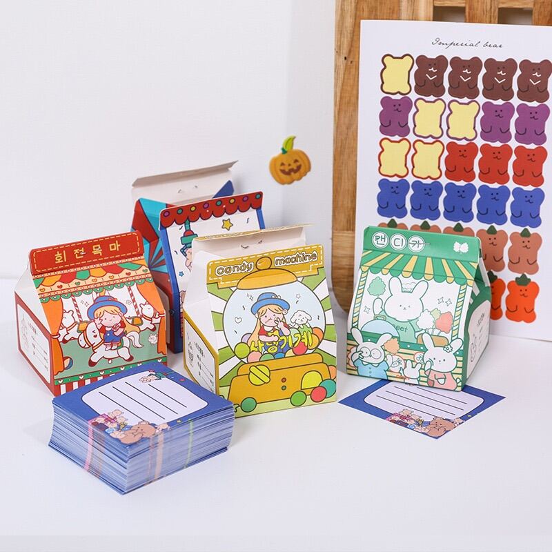 [MUA 2 GIẢM 5%][HCM]Tệp giấy note hộp sữa cute