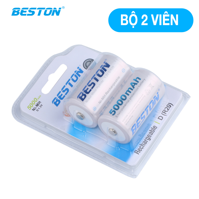 Pin Đai Sạc D 5000mAh (Vỉ 2Pin) Beston Cho Bếp Ga, Đèn Pin, Thiết Bị Công Nghiệp, Pin con ó