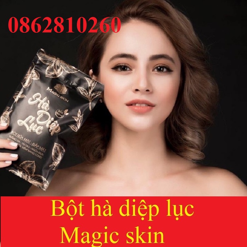 Bột hà diệp lục rửa mặt đắp mặt thiên nhiên magic skin cho da sáng sạch