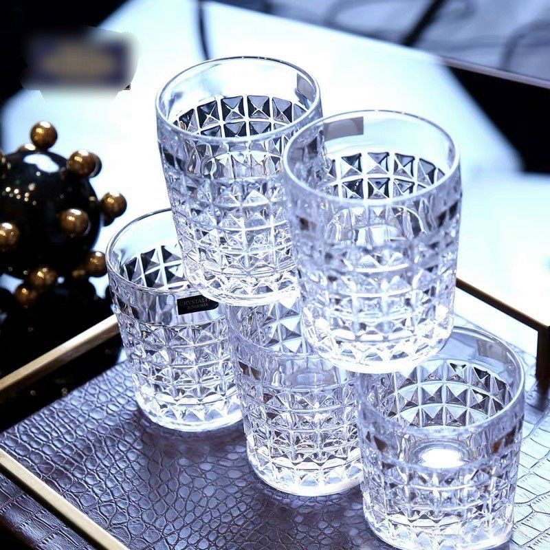 Bộ 6 Cốc Thuỷ Tinh Kim Cương Siêu Sang 2 Màu Lựa Chọn