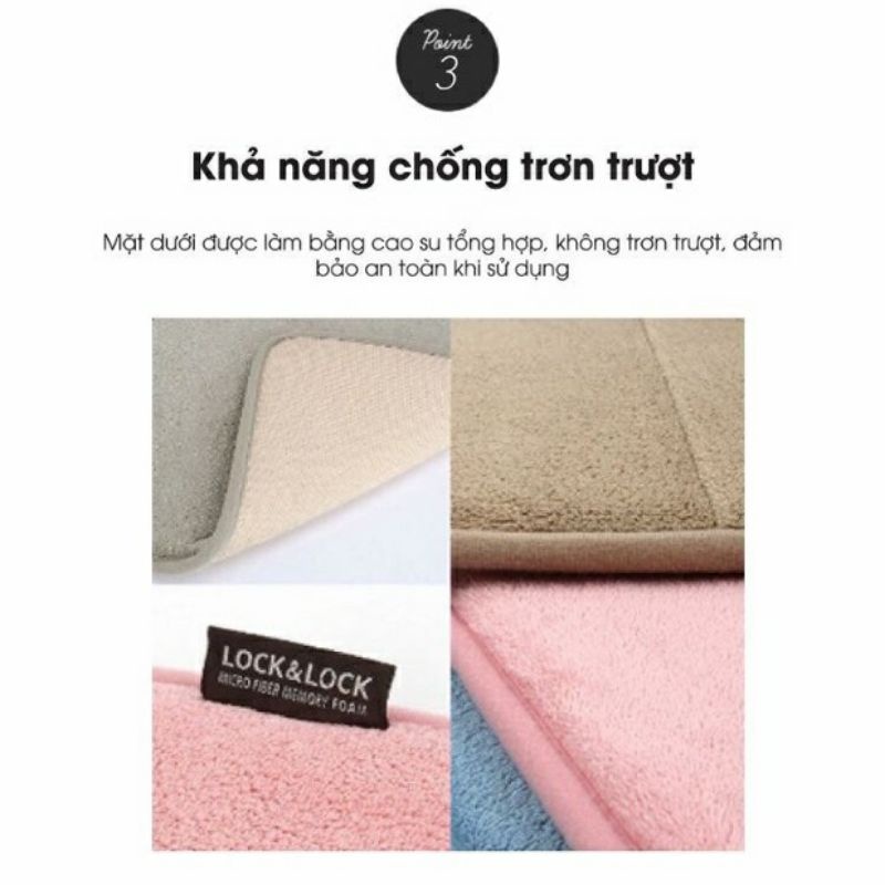 Thảm chùi chân Lock&Lock Memory Foam Basic Lock&Lock - Size S MAT510