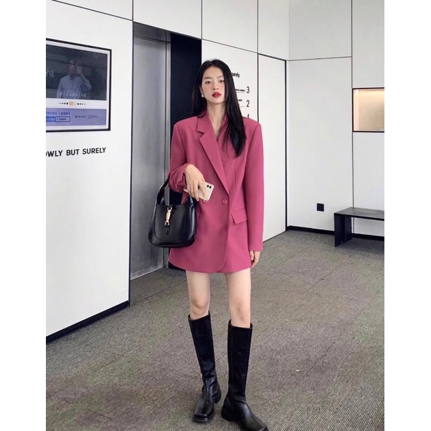 Áo vest nữ áo blazer nữ áo khoác nữ áo blazer 2 nút phom rộng blazer hàn quốc - blazer thiết kế chuẩn đẹp thoáng mịn - bla22035 - blazersaigon