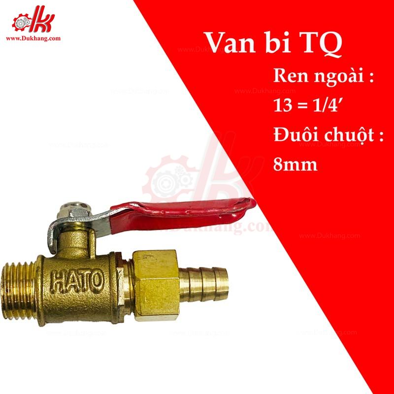Van bi tay gạt đồng ren 13mm