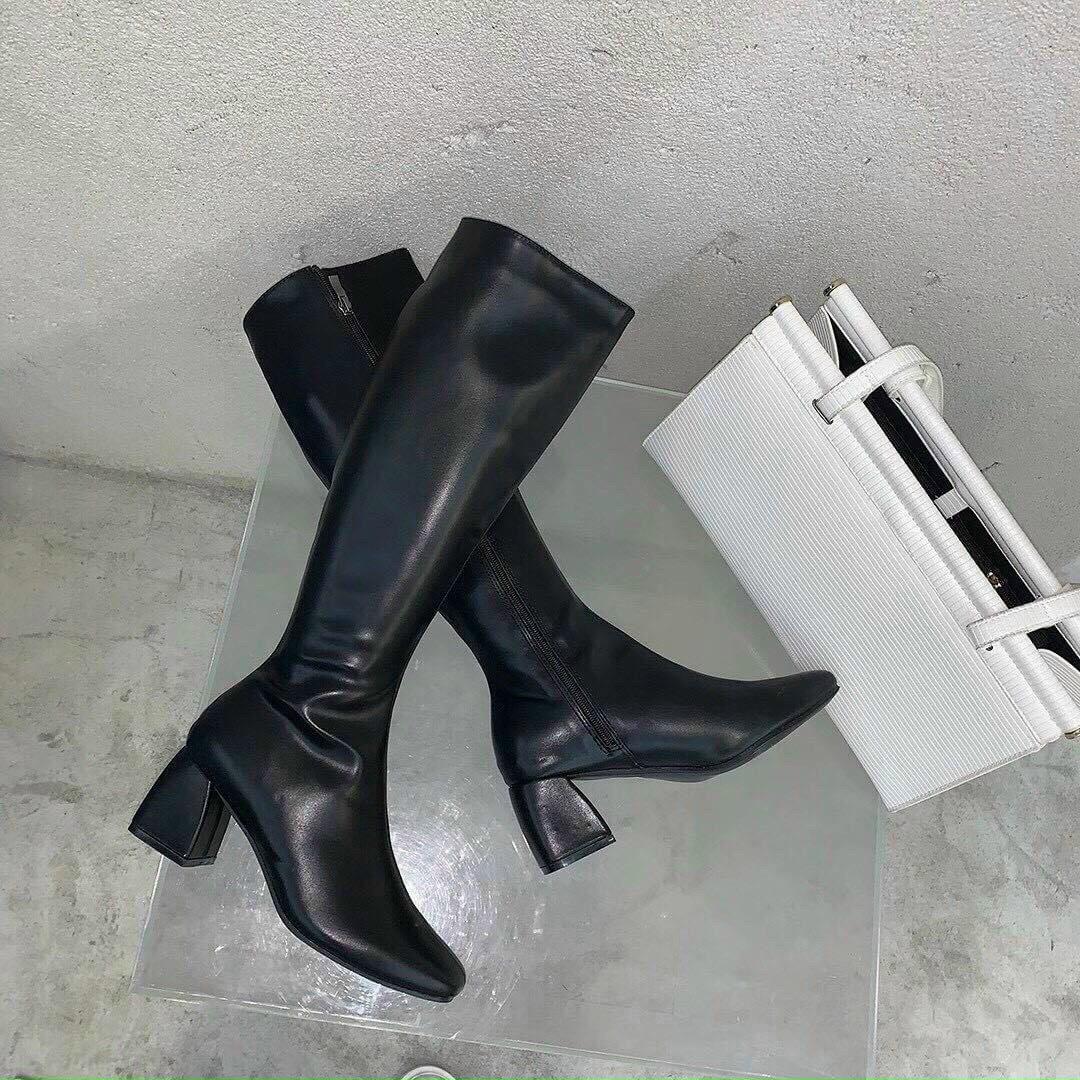 [Fullbox] Boot cao cổ da lì khoá cạnh cao cấp