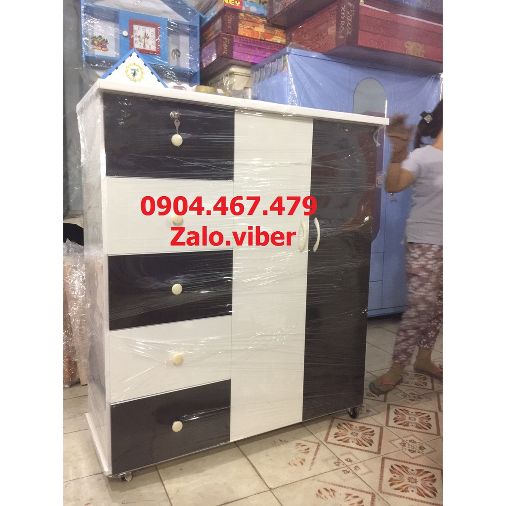 Tủ nhựa quần áo 2 cánh 5 ngăn ngang 1m06 cao 1m25 sâu 42 cm