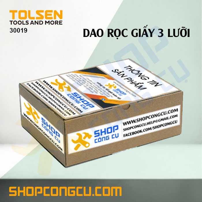 [HCM]Dao rọc giấy có khóa 3 lưỡi Tolsen 30019