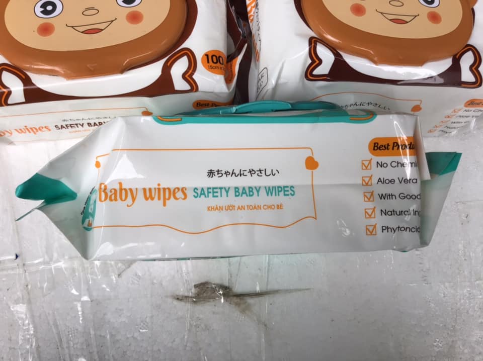 [HCM]Combo 3 bịch khăn ướt Baby wipes 100 tờ