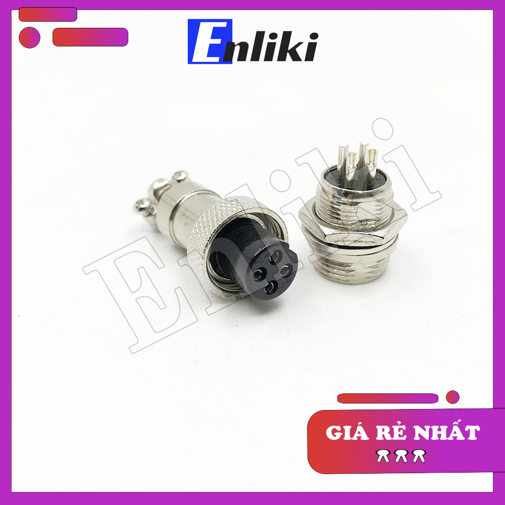 Cặp Giắc GX12-4P 12mm 4 Chân (Đực + Cái)