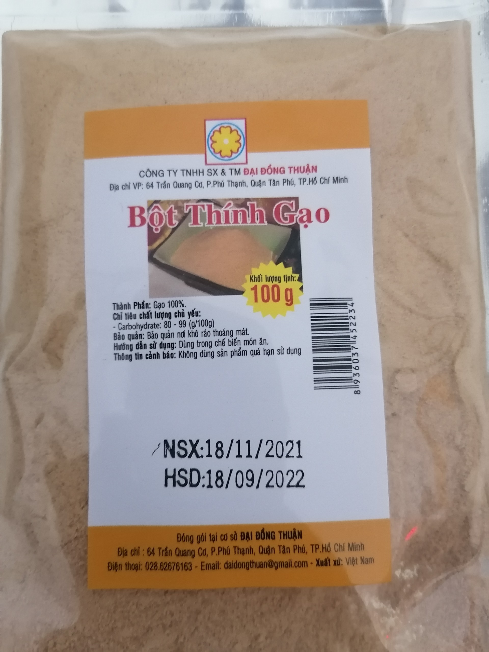 [100g] BỘT THÍNH GẠO [VN] ĐẠI ĐỒNG THUẬN Roasted Rice Flour (bph-hk)