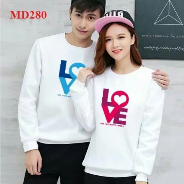 Áo đôi thu đông nam nữ chữ love-giá sĩ