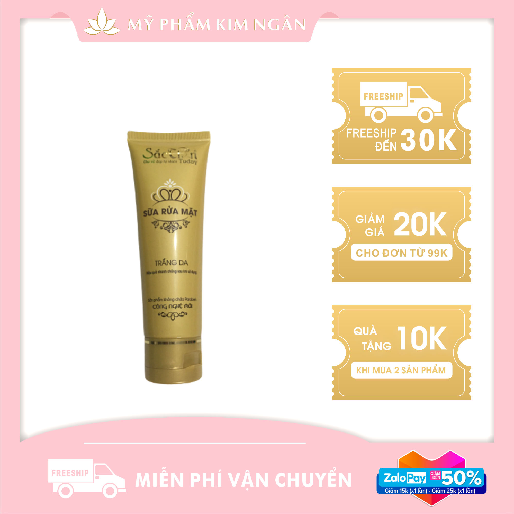 Sắc Tiên Today - Sữa Rửa Mặt 100ml  trắng da ngừa mụn - Mỹ Phẩm Kim Ngân (MẪU MỚI) (MUA 5 TẶNG 1 )