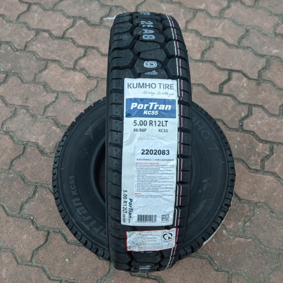 Lốp ô tô tải nhẹ 5.00r12 kumho 10pr kc55, lốp xe tải 500r12 kumho