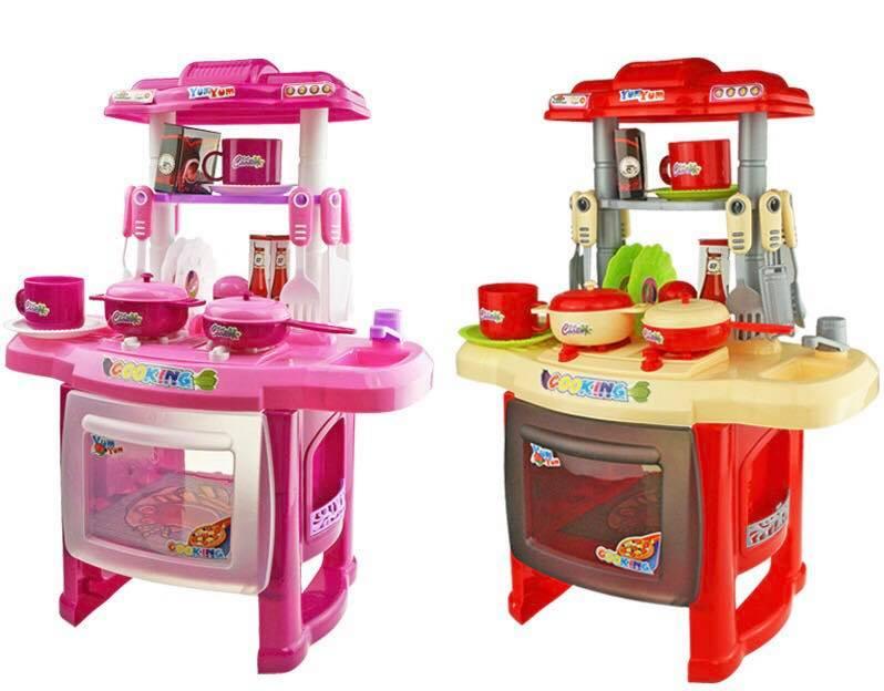 Đồ chơi bếp nấu ăn cao cấp cao 47cm hồng