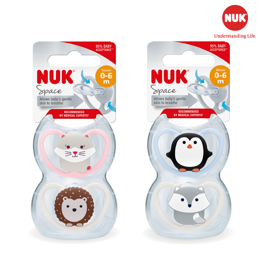 BỘ 2 TI GIẢ NUK SPACE SILICONE 0-6M