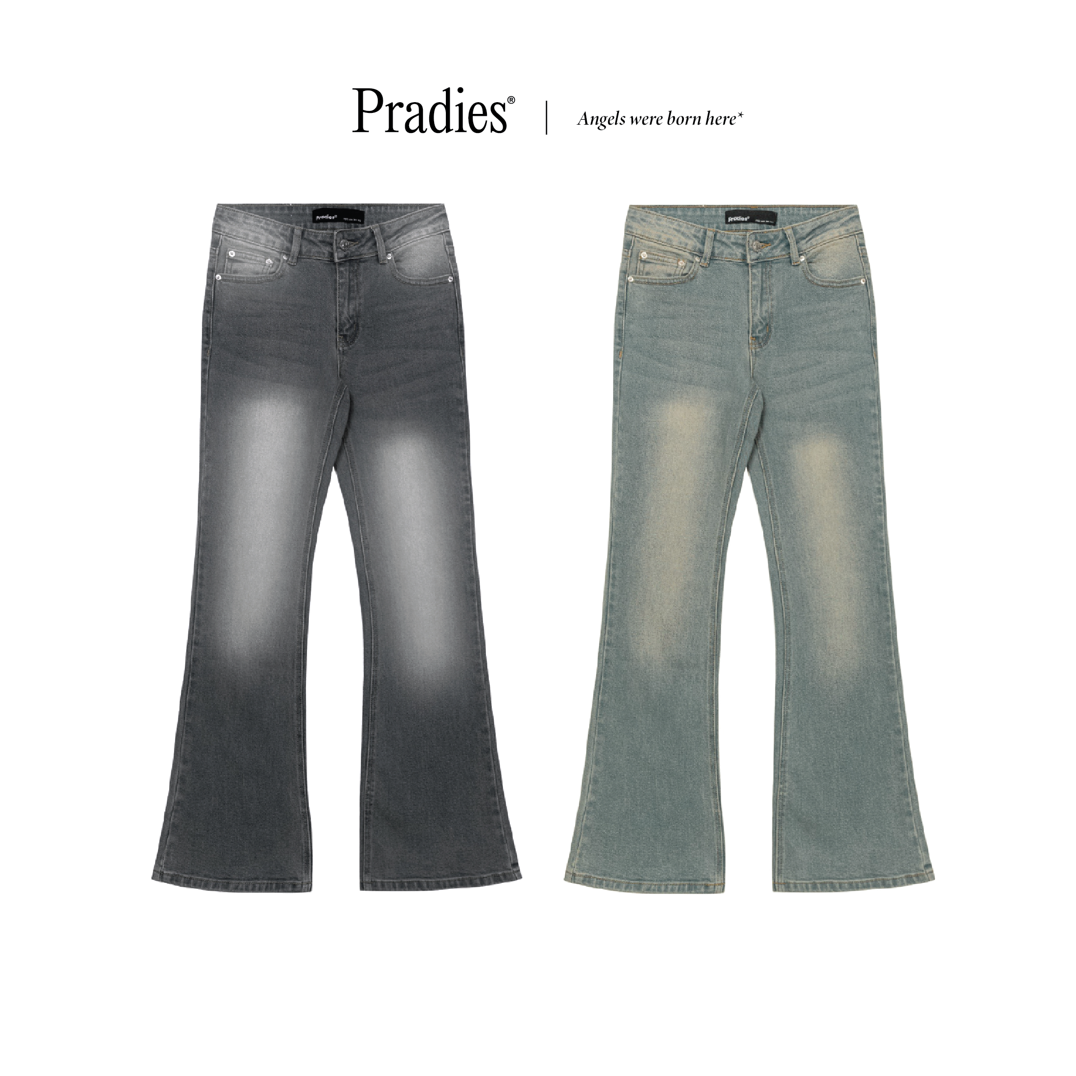 Quần Jeans Nữ Ống Loe PRADIES - Faded Flared