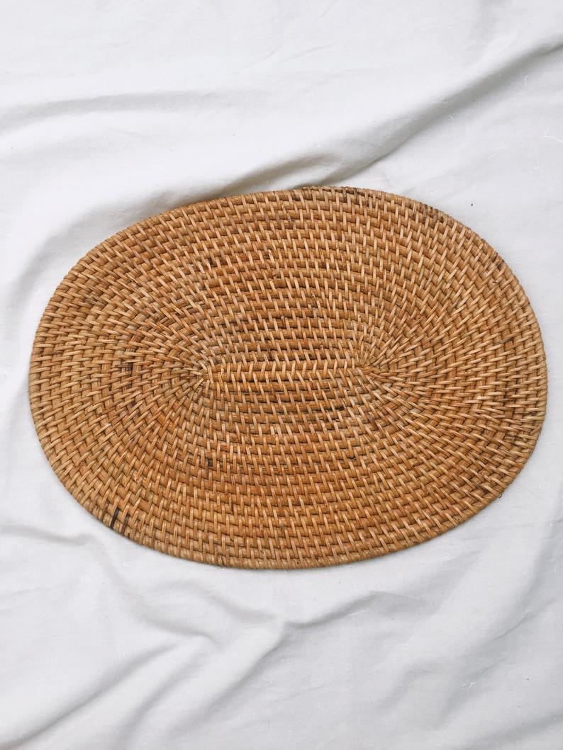 Tấm lót trang trí oval làm từ mây hoa văn truyền thống Việt Nam Nhiều Kích Thước Hình Dạng Và Màu Sắc Xinh Xắn Dùng Để Trang Trí Nhà Cửa Phụ Kiện Chụp Hình, Quà Tặng Cho Bạn Bè Quốc Tế