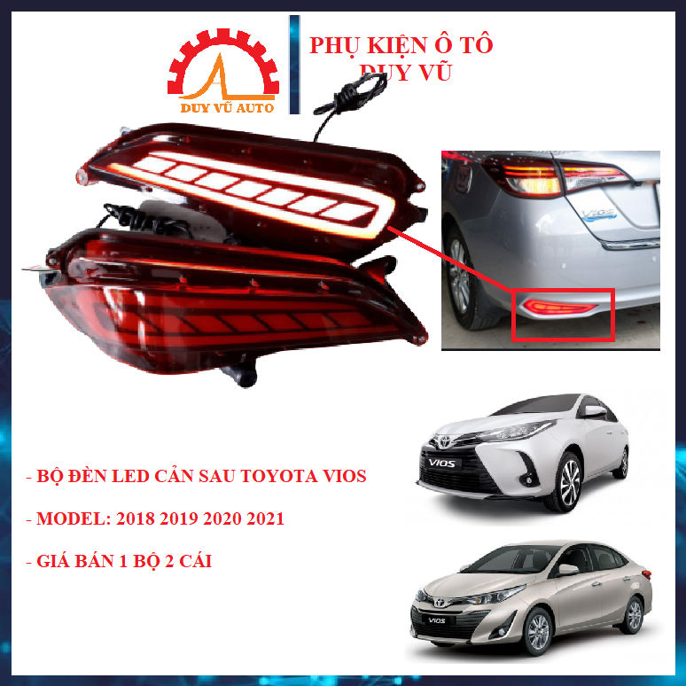 Đèn gầm led cản sau toyota vios đời 2018 2019 2020 2021 giá bán 1 đôi