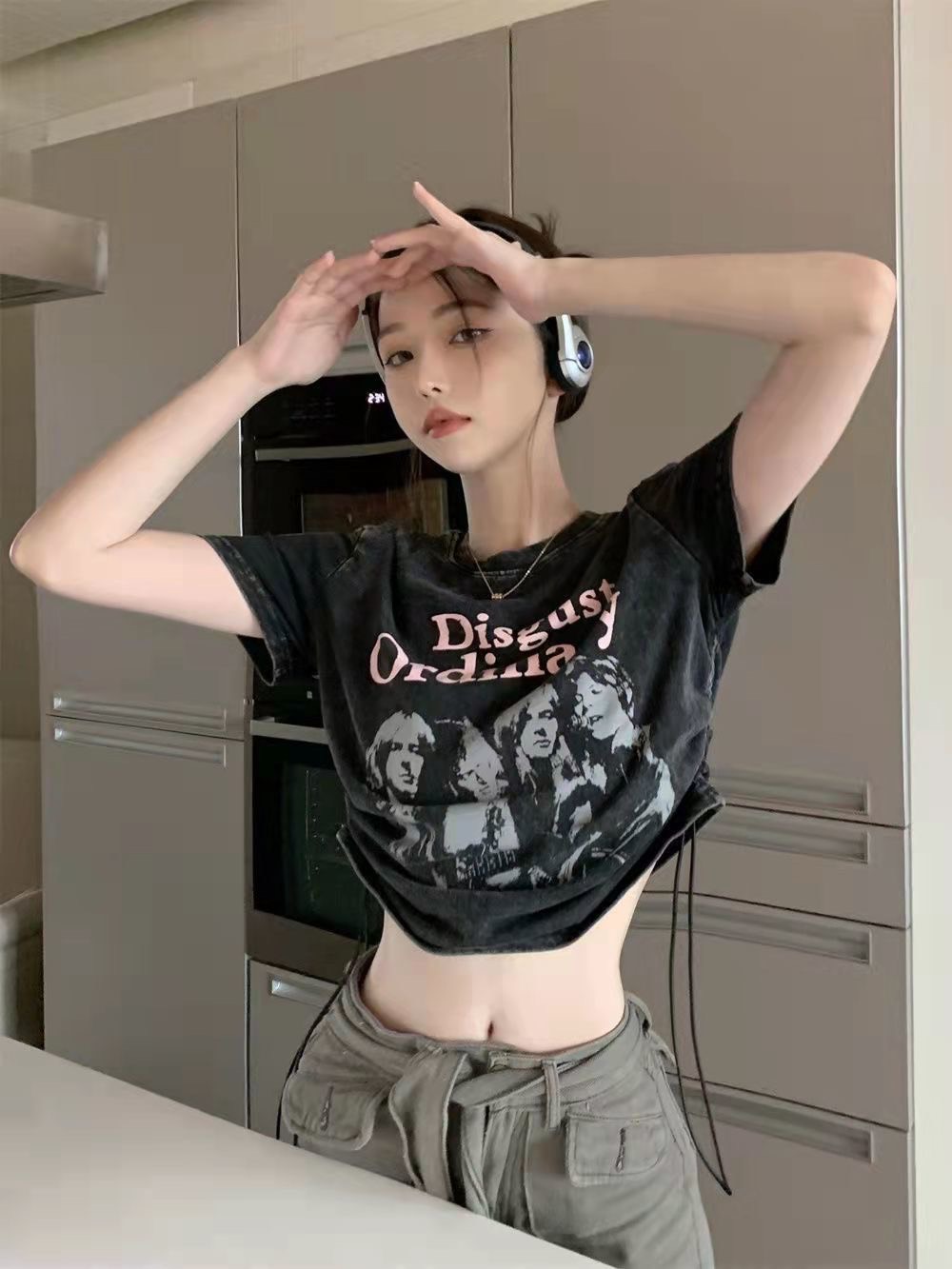 Áo Thun Croptop Kiểu Dây Rút ORDInary