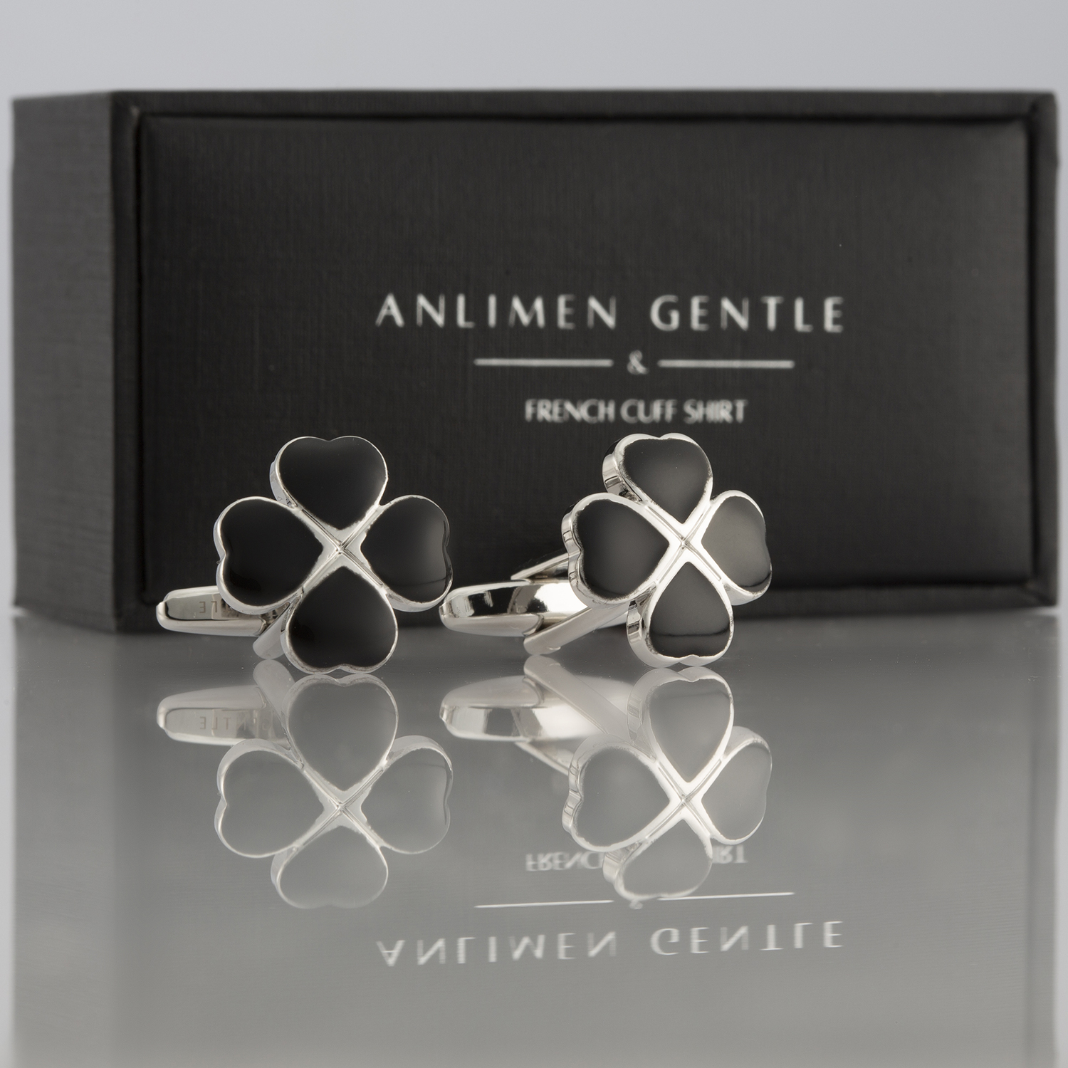 Khuy măng sét cỏ bốn lá may mắn Anlimen & Gentle