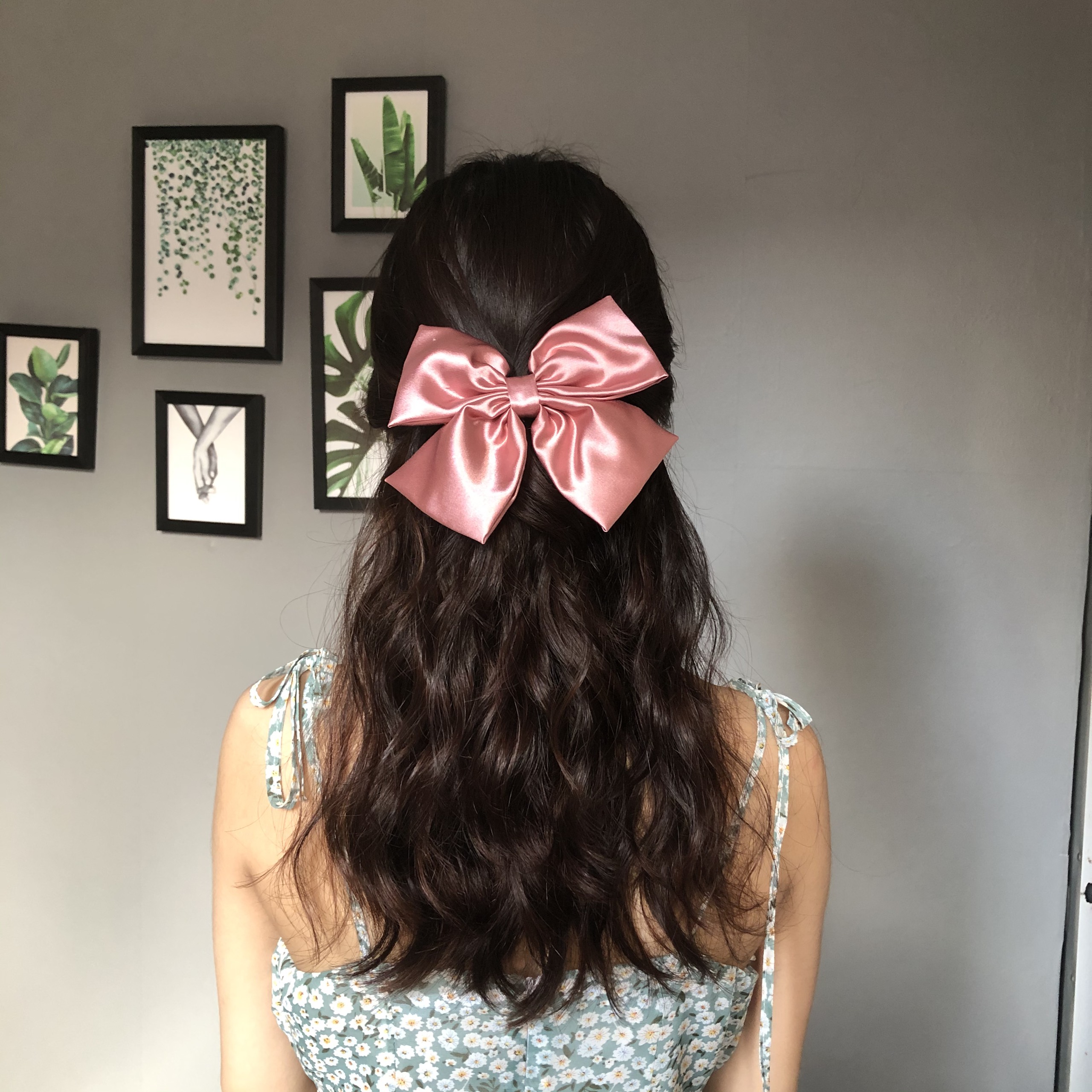 Nơ kẹp tóc lụa satin lolita bản to Monie