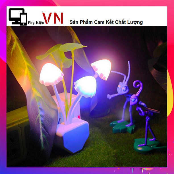 Đèn Ngủ Cây Nấm Cảm Biến Tự Sáng Khi Về Đêm -  Đèn Ngủ Cảm Biến Ánh Sáng Tự Động Tắt Mở ( Nhiều Màu ) Siêu Tiết Kiệm Điện Bóng Đèn Led Tuổi Thọ Cao Siêu Bền