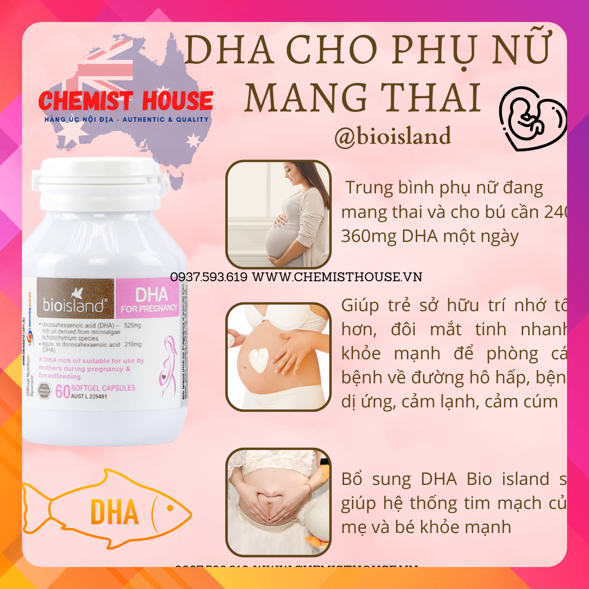 Combo Vitamin cho Mẹ Bầu 2 món (Elevit + DHA)