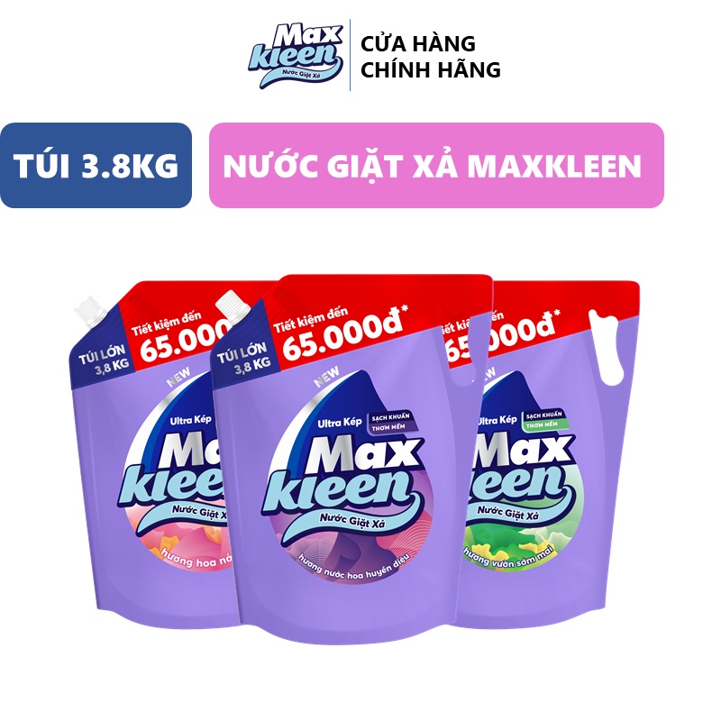 Nước giặt xả Maxkleen túi 3.8kg