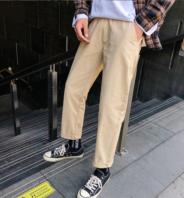 Quần Nam Kaki Basic Dáng Baggy Trơn Màu Phong Cách Trẻ Trung Thời Trang Menkind QUAN NAM 060