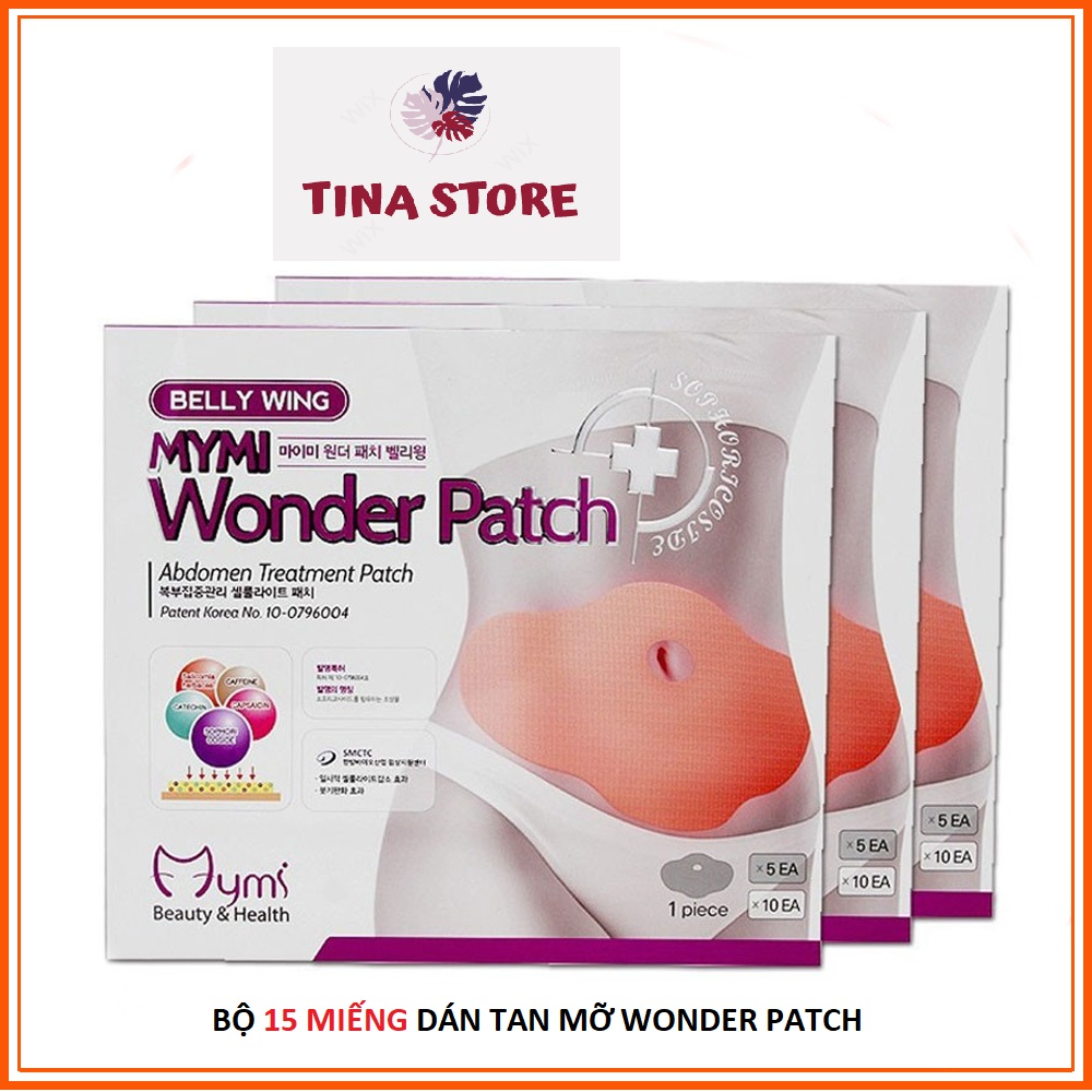 Bộ 15 Miếng Dán Tan Mỡ Bụng Mymi Wonder Patch Hàn Quốc (Mẫu mới)