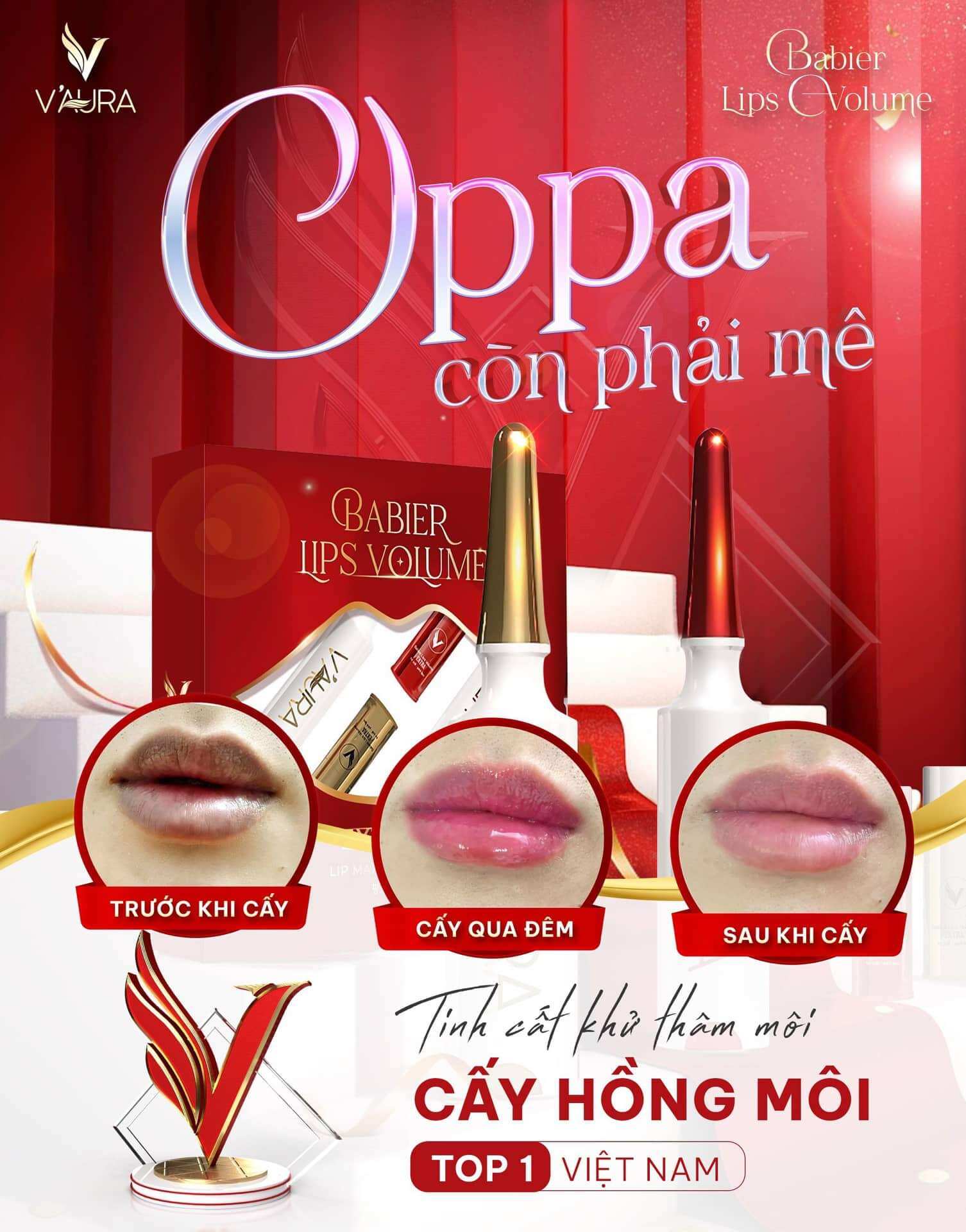[FreeshipMAX] [mẫu mới] Tinh chất cấy màu môi Vaura Babier Lips Volume V3 Extra X9