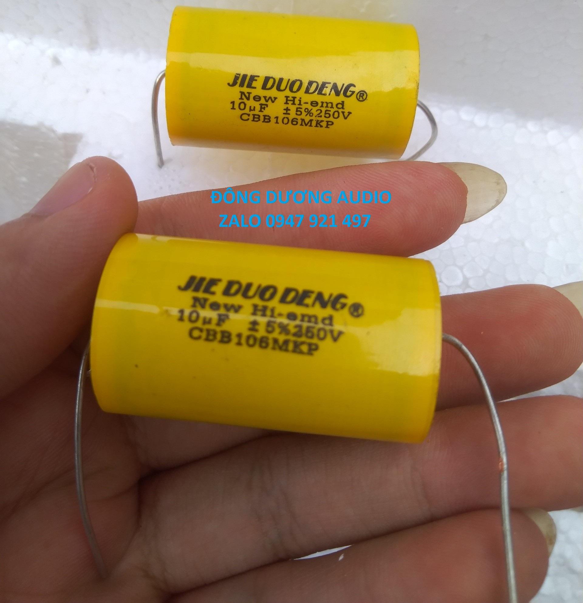 2 TỤ PHÂN TẦN 10MF 250V VÀNG TRÒN - TỤ PHÂN TẦN LOA MID