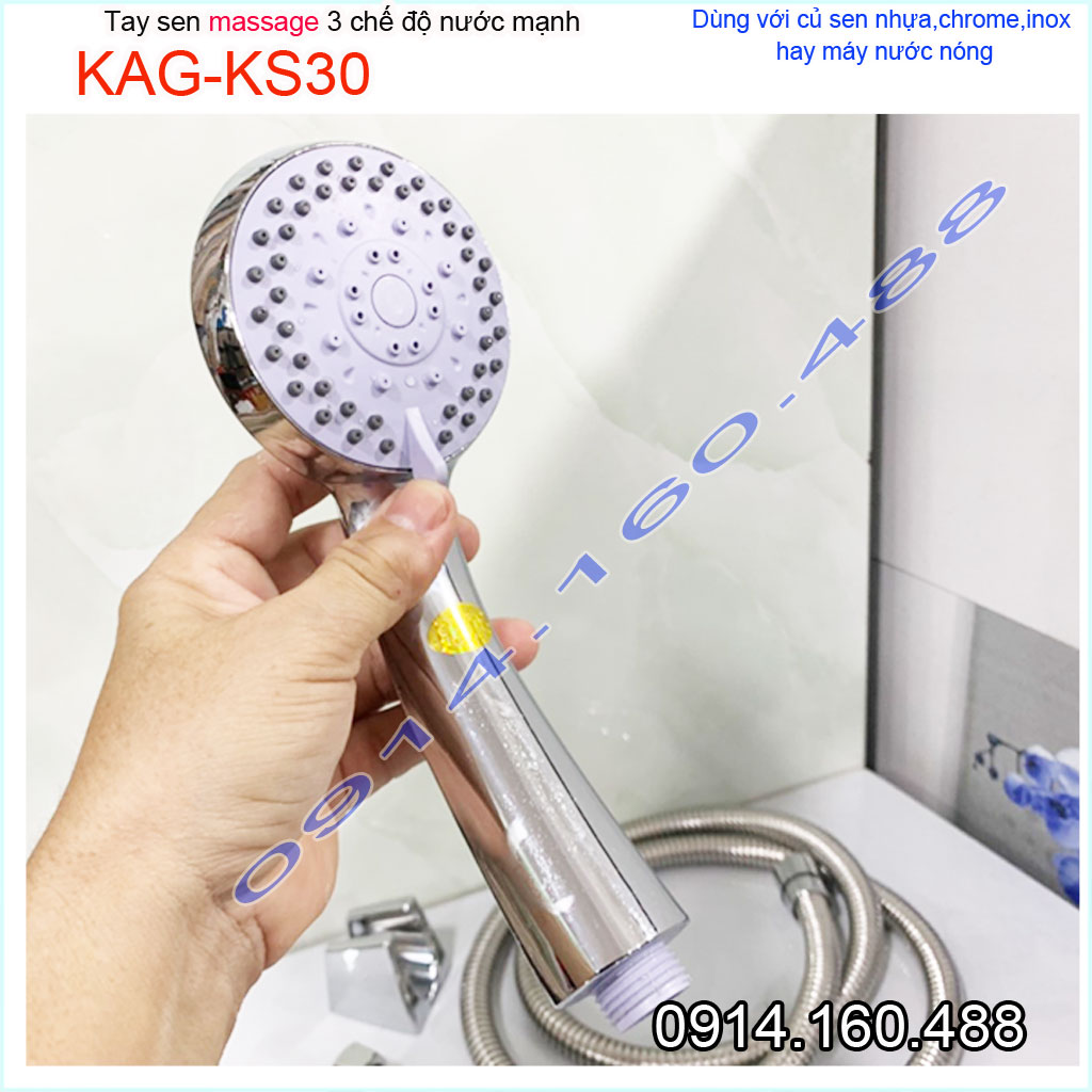 Vòi sen tắm cao cấp KAG-KS30 trọn bộ có dây, Best Sales shower head vòi hoa sen tia nước mạnh sử dụng tốt