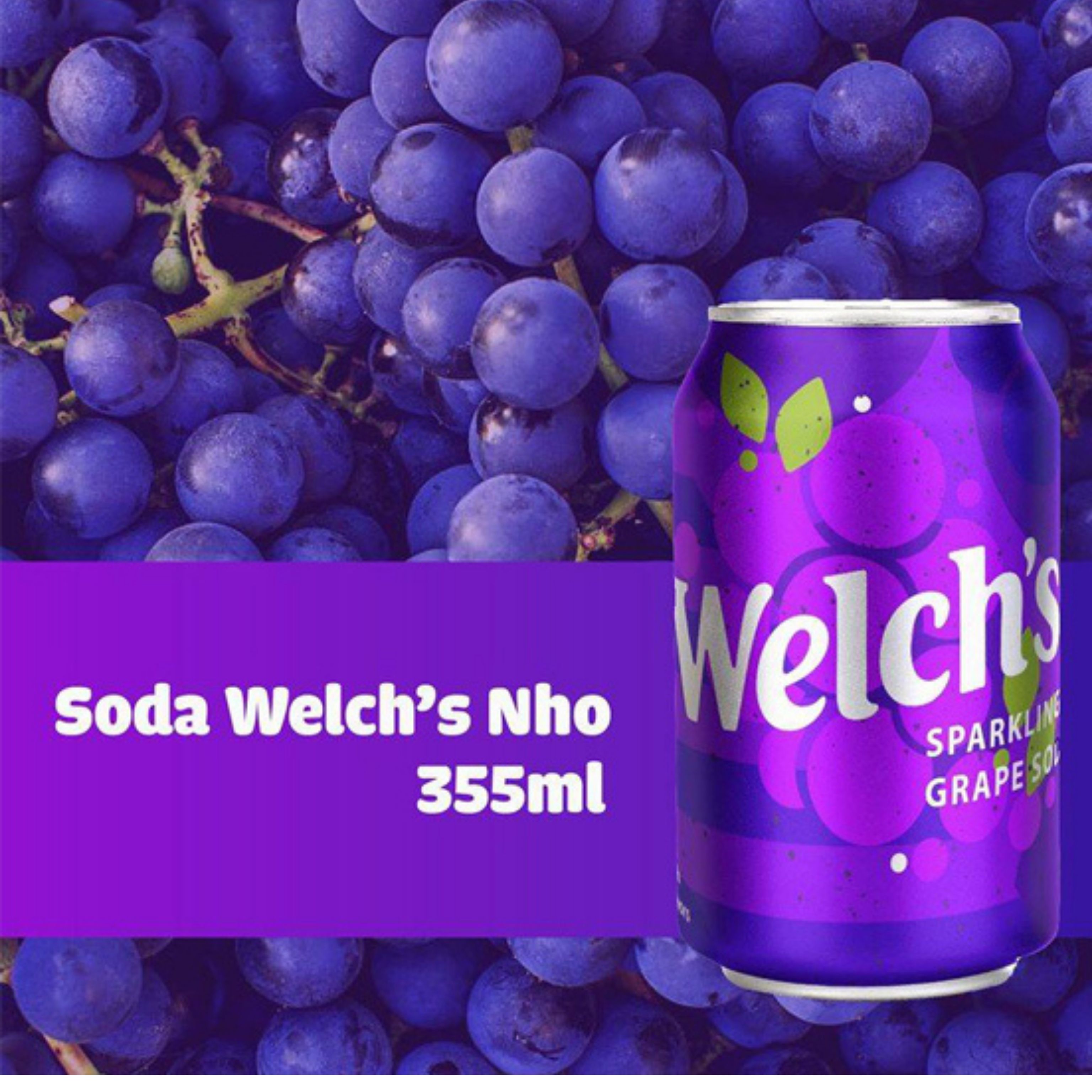 Thùng 12 lon nước ngọt Welch's vị nho 355ml