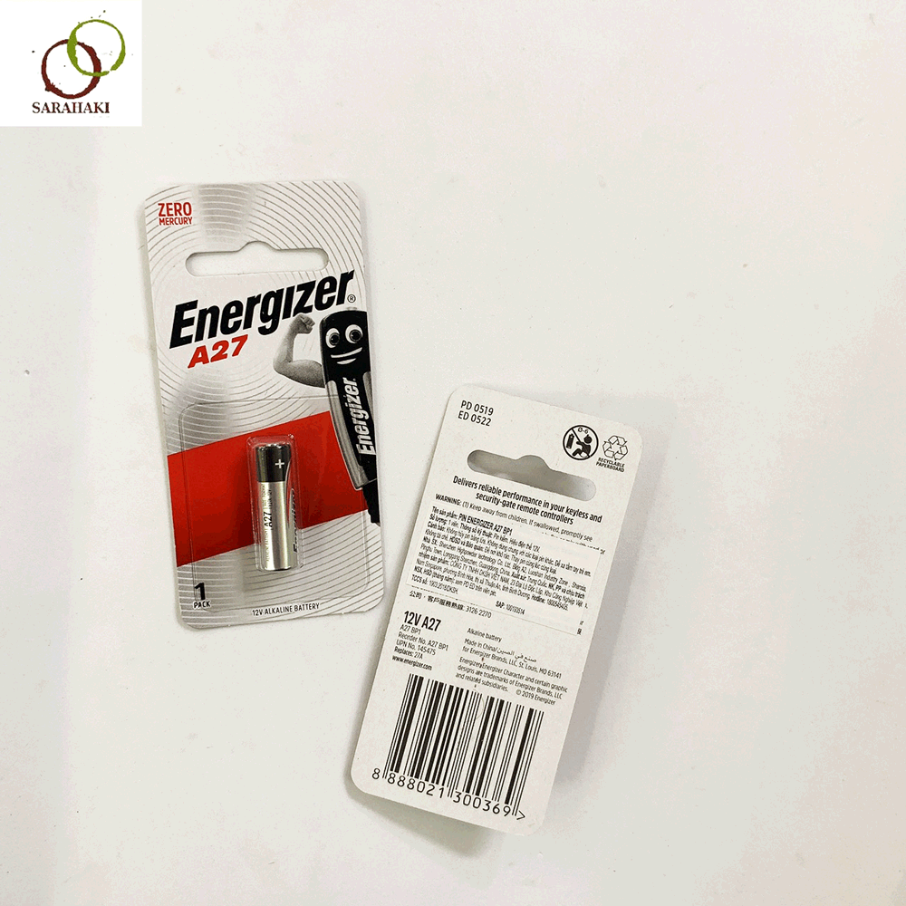 Combo 5 vỉ Pin A27, pin cửa cuốn Energizer A27 12V ( 1 vỉ 1 viên )