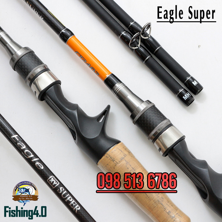 Cần câu lure 2 ngọn Eagle Super Máy đứng - máy ngang dài 1m8 2m1 2m4