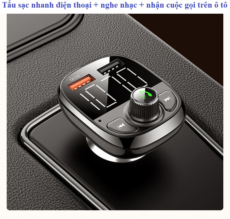 Tẩu nghe nhạc mp3, tẩu sạc ô tô, tau sac o to, đầu sạc ô tô,cốc mp3 cho xe hơi. kết nối bluetooth, sạc pin, nghe nhạc mp3, chế độ nghe điện thoại rảnh tay