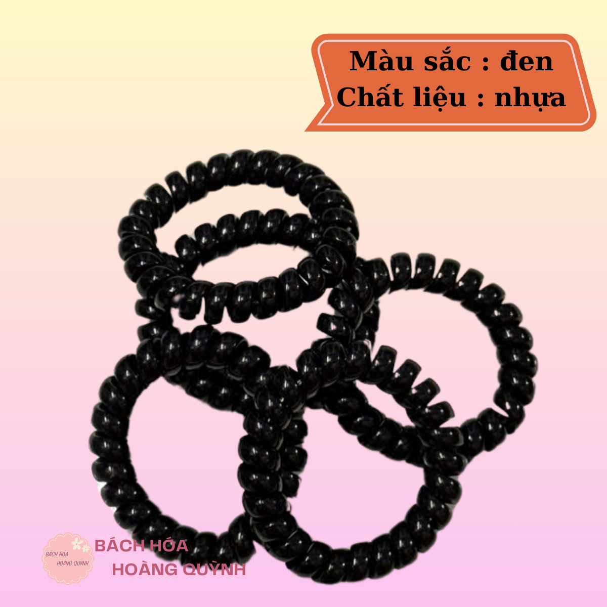 1 dây cột tóc lò xo bằng nhựa màu đen