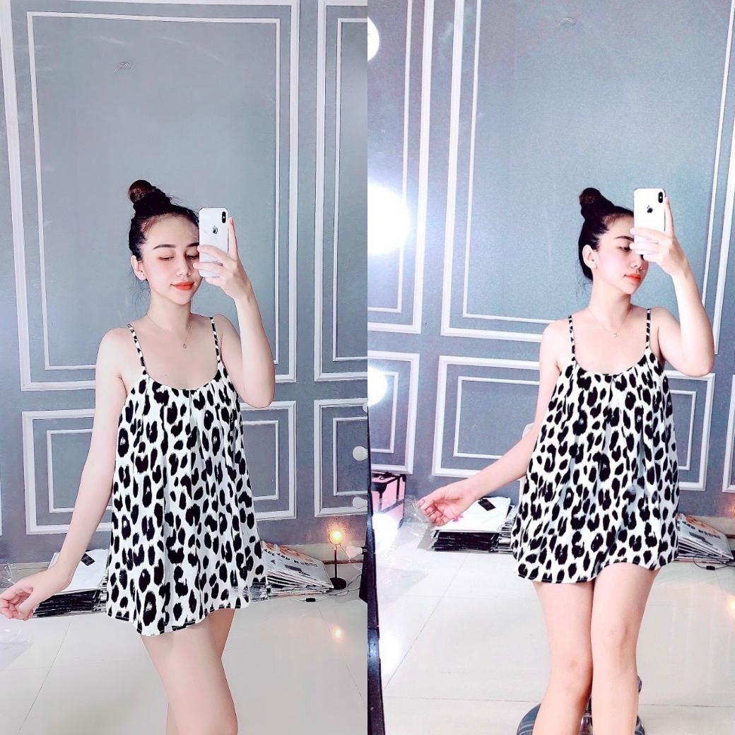 Bộ ngủ hai dây mềm mát, lụa 100d