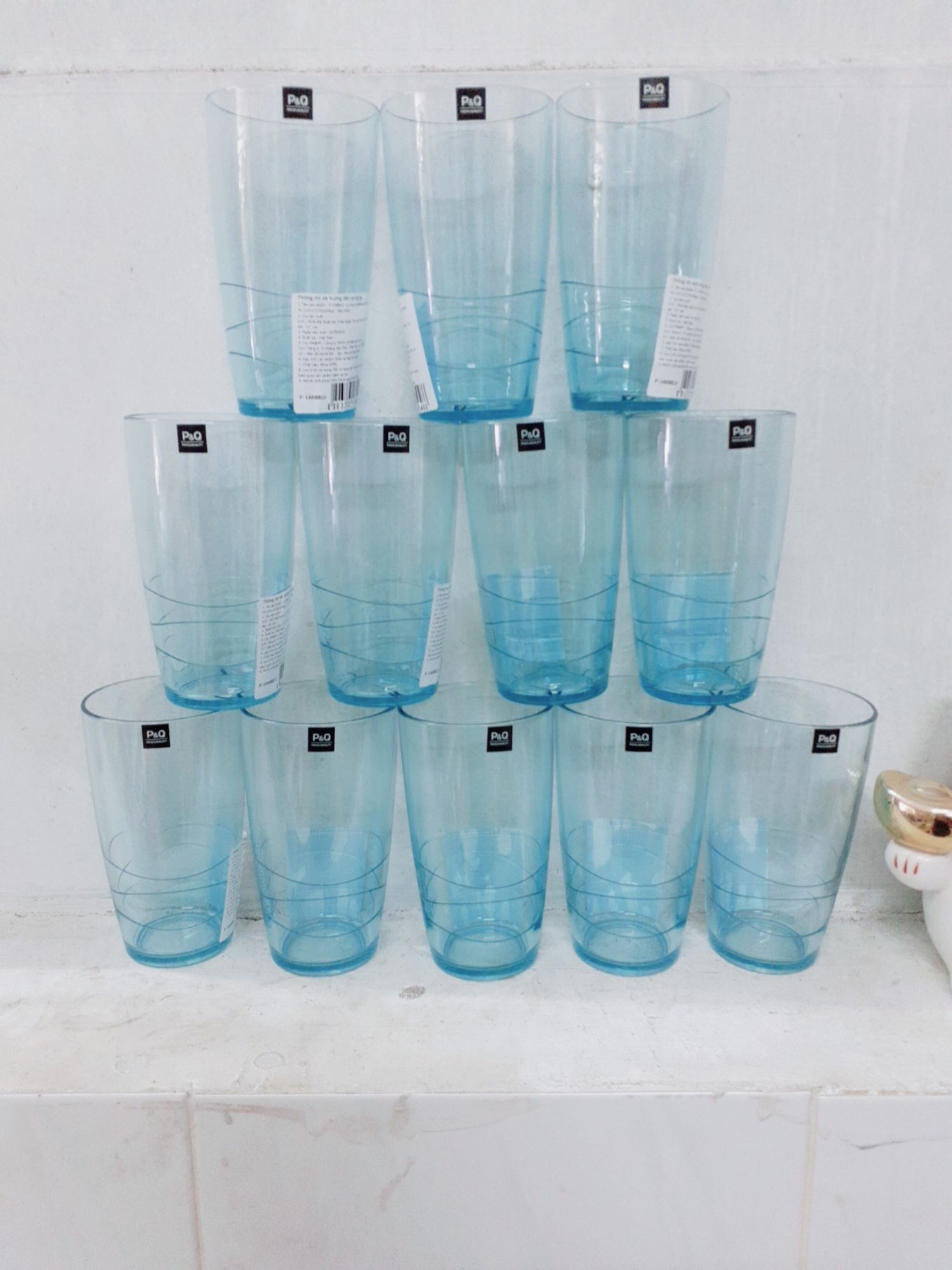 [HCM]COMBO 10 LY NHỰA lock&lock WAVE PS CUP (LTC731) (P&Q)