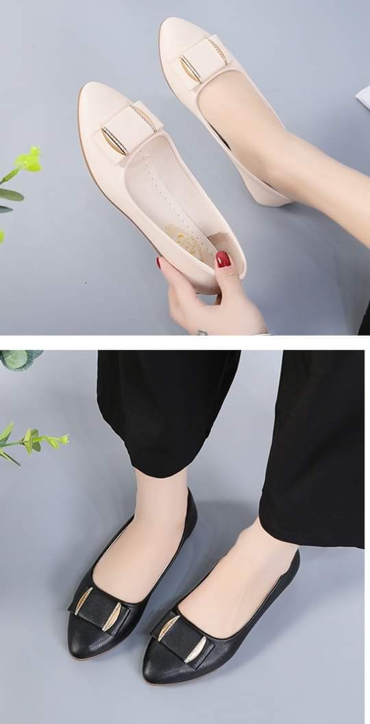 Giày búp bê da mềm đế cao su êm chân cao 2p
