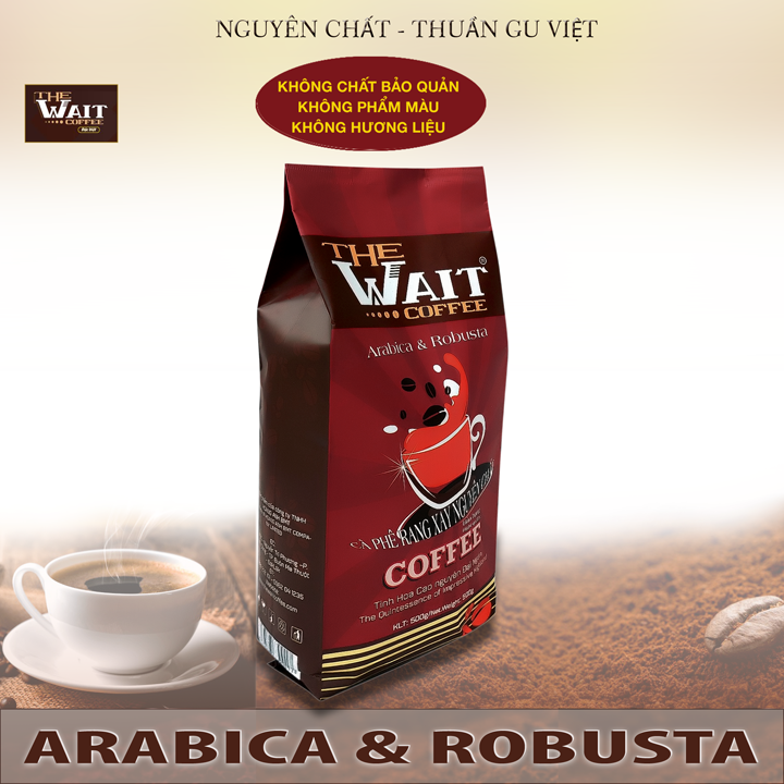 Cà Phê bột nguyên chất - Cà phê sạch - Gu mạnh -The Wait Coffee - gói 500gr