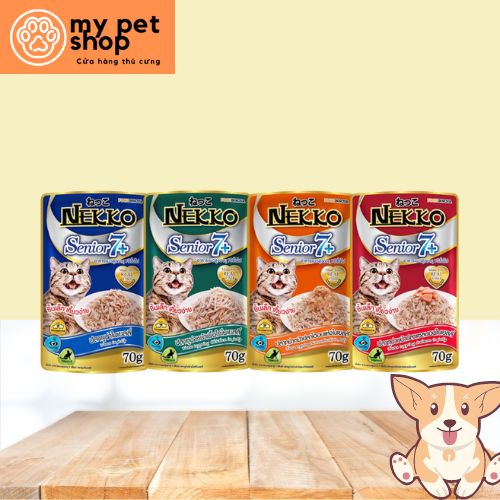 Combo 4 Nekko senior 7+ cho mèo lớn tuổi