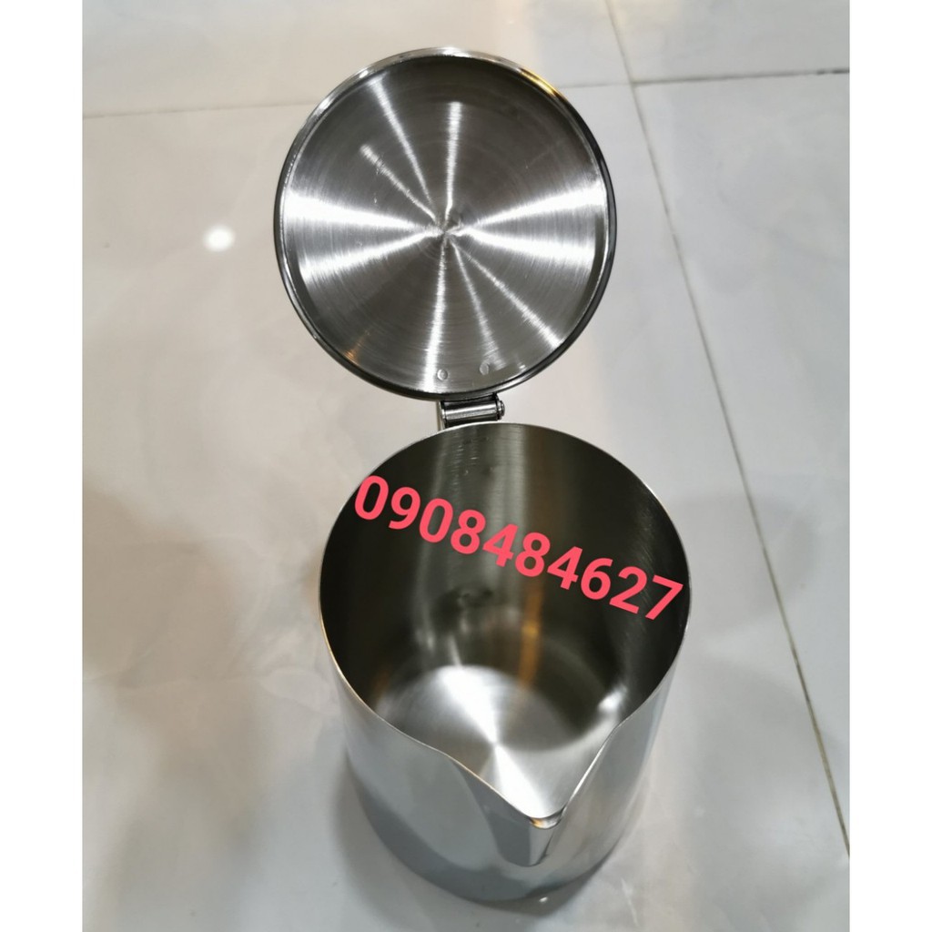 Ca Đánh Sữa Inox Cao Cấp 304 Có Nắp Đủ Dung Tích
