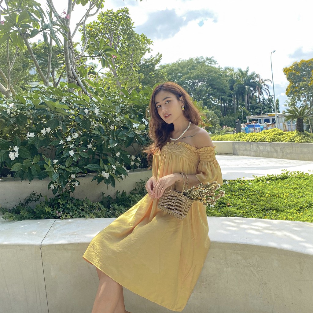 YU CHERRY | Đầm Drop Off Shoulder Dress YD135