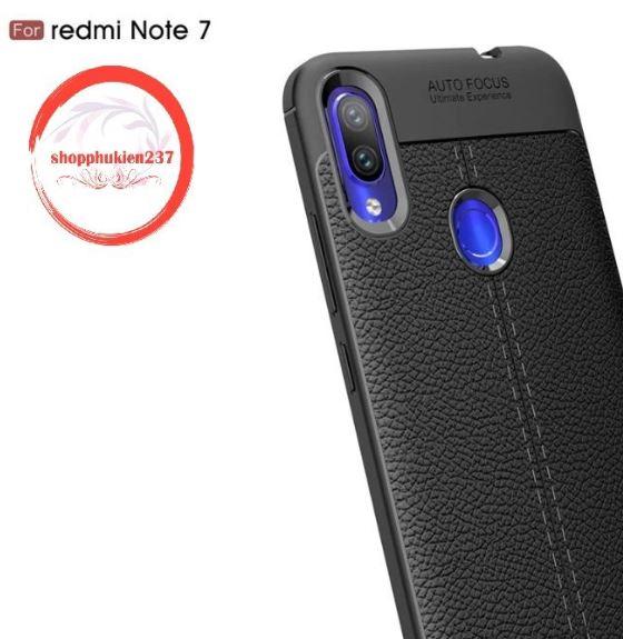 Ốp lưng dẻo vân da auto focus cho xiaomi redmi note 7