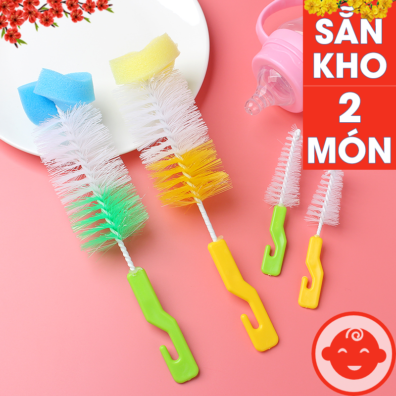 Cọ Rửa Bình Sữa 2 Chi Tiết Cho Bé Vệ Sinh Bình Và Núm Ti
