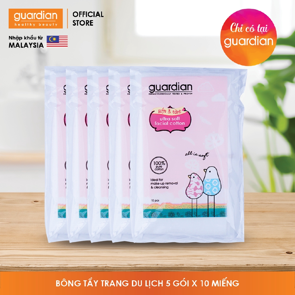 [Take-out] Bông tẩy trang du lịch Guardian (10 miếng x 5 gói)